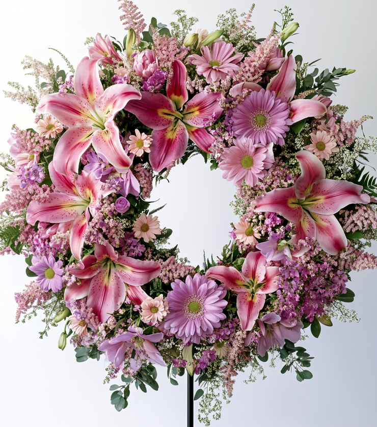 Lily and Daisy Remembrance Wreath