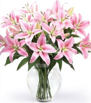 Pink Lily Vase Arrangement