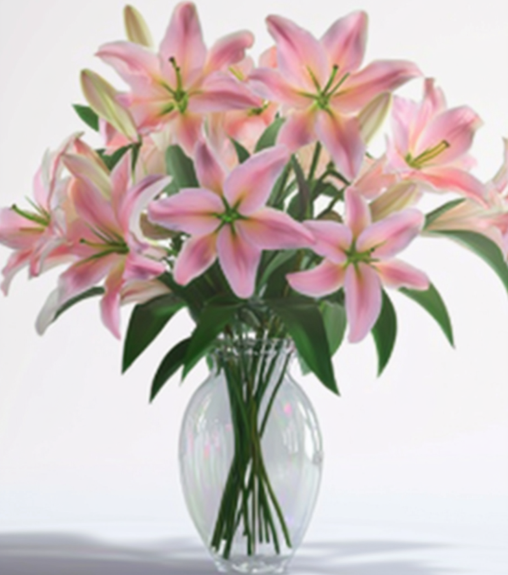 Pink Lily Vase Arrangement