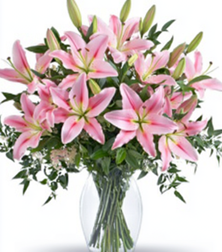 Pink Lily Vase Arrangement