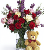 Teddy Bear and Flowers