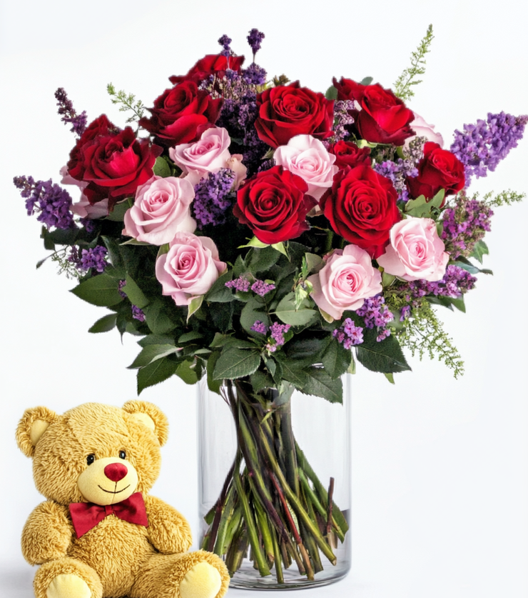 Teddy Bear and Flowers