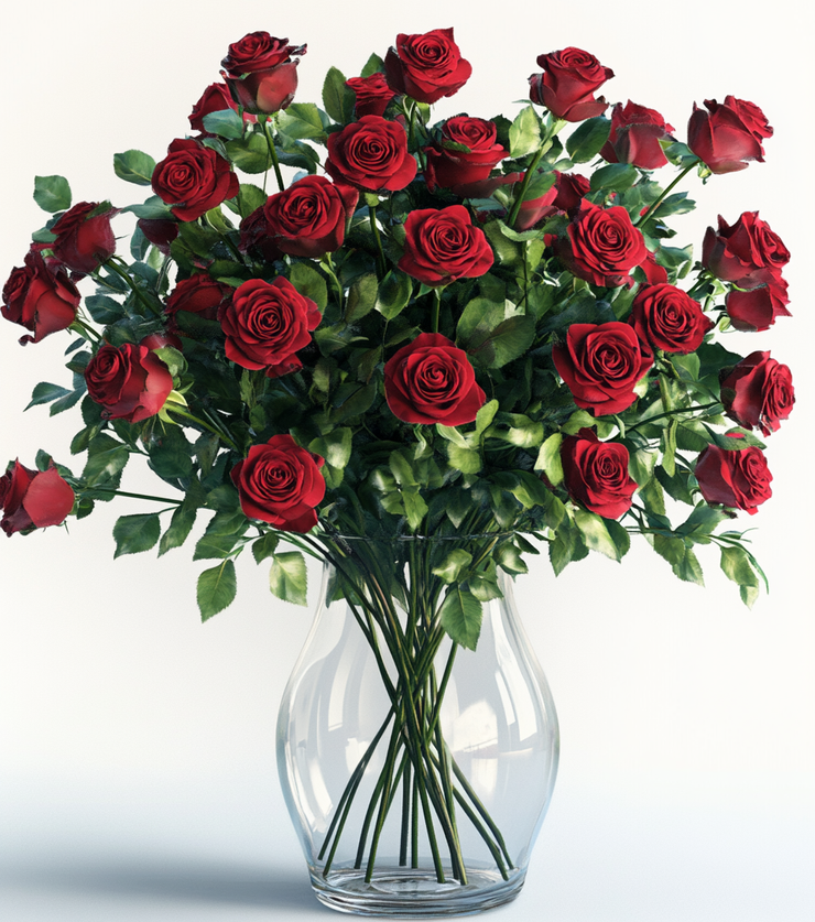 Two Dozen Fresh Red Roses