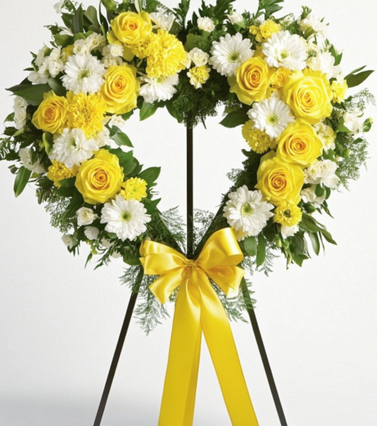 Yellow Rose Sympathy Wreath