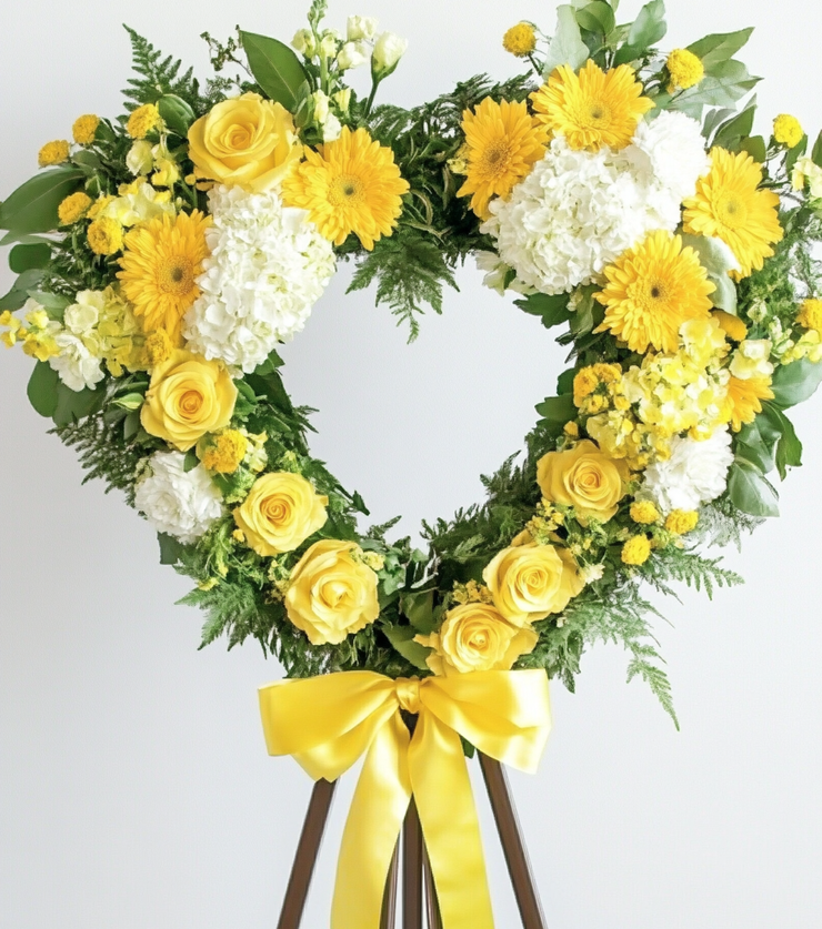 Yellow Rose Sympathy Wreath