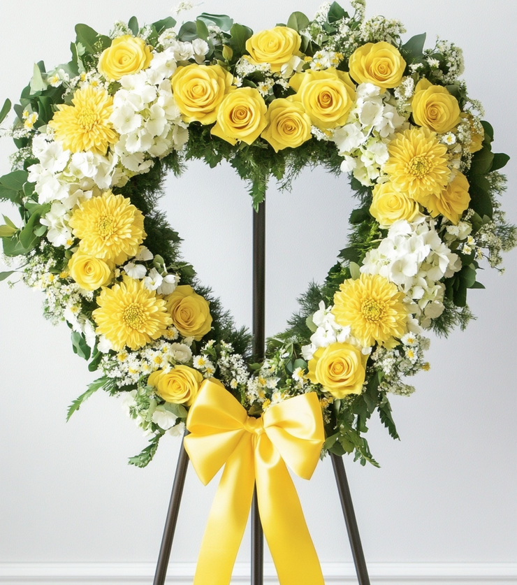 Yellow Rose Sympathy Wreath